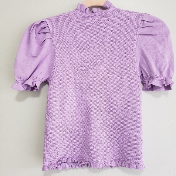 Zara Elastic Trim Puff Sleeve Knit Blouse - Picture 9 of 9